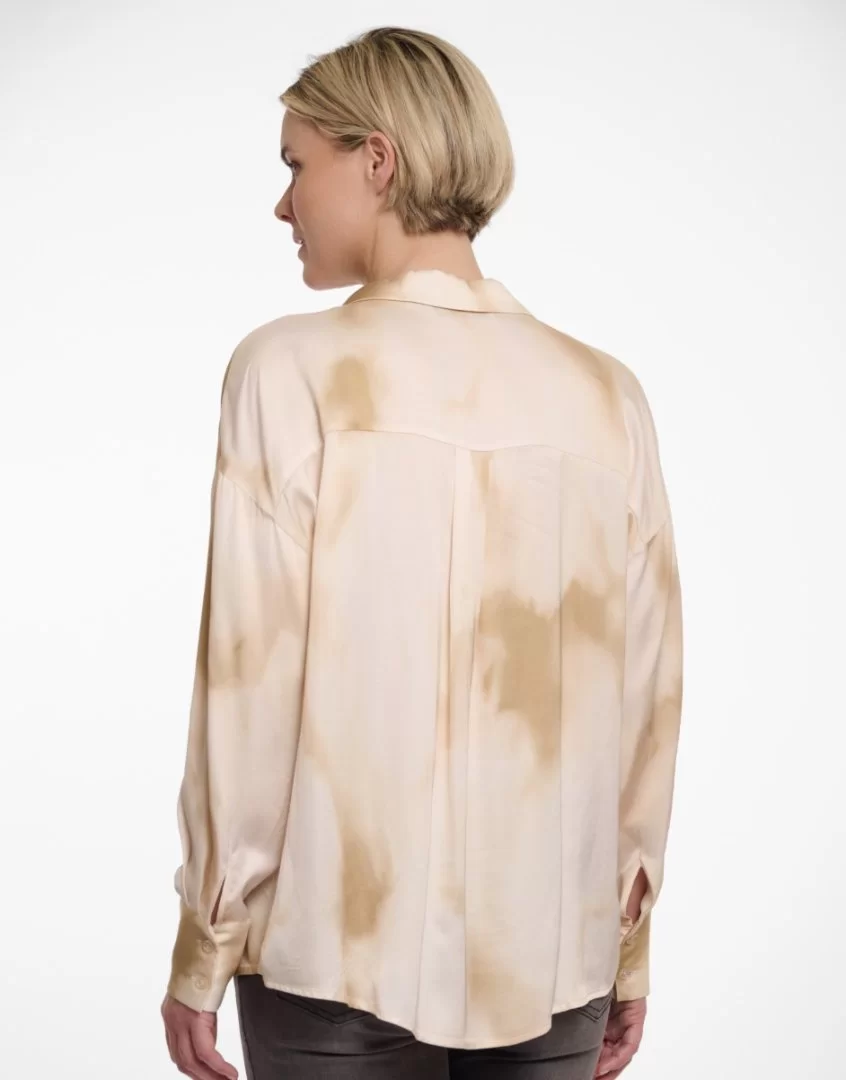 RINO & PELLE Turin Long Sleeve Blouse-Moss Water Drop - Image 3