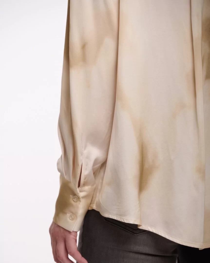 RINO & PELLE Turin Long Sleeve Blouse-Moss Water Drop - Image 4
