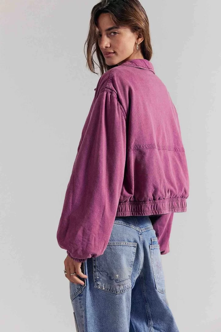 FREE PEOPLE Birdie Washed Jacket-Roan Rouge - Image 2
