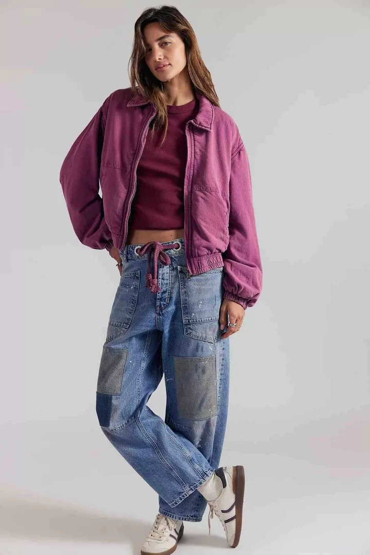 FREE PEOPLE Birdie Washed Jacket-Roan Rouge - Image 3