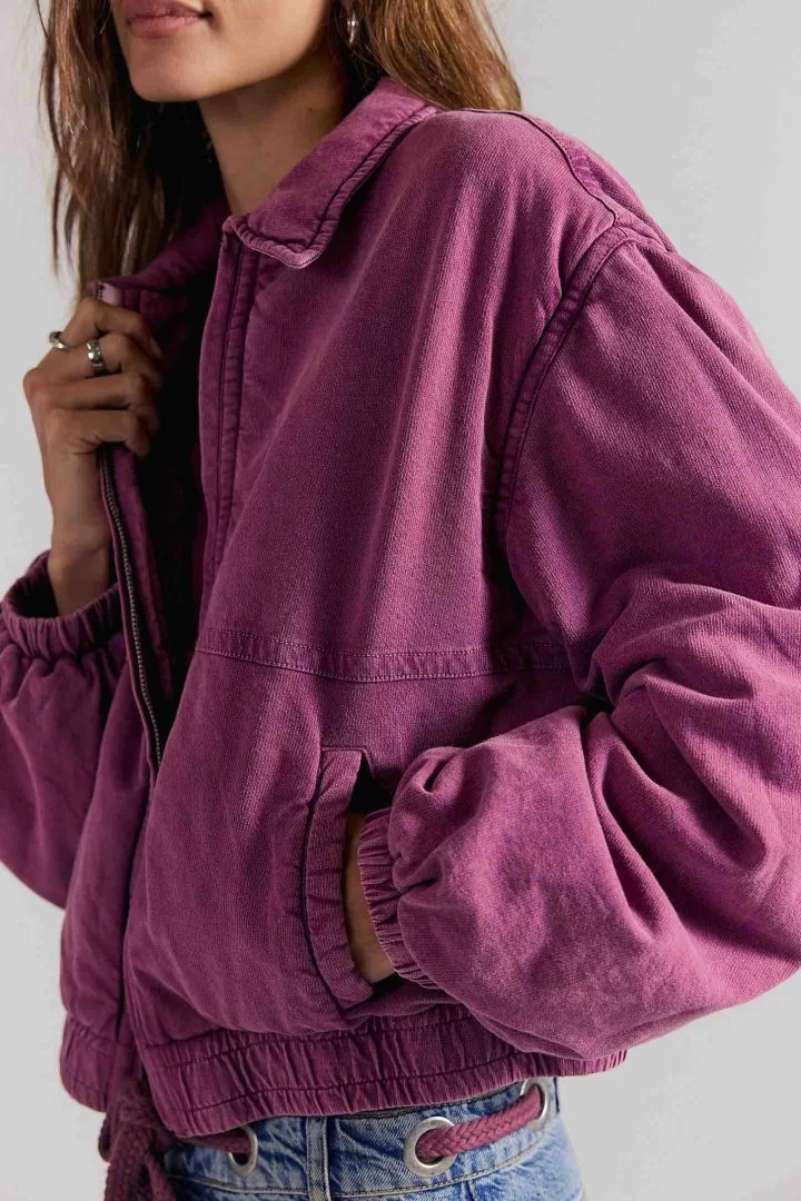 FREE PEOPLE Birdie Washed Jacket-Roan Rouge - Image 4