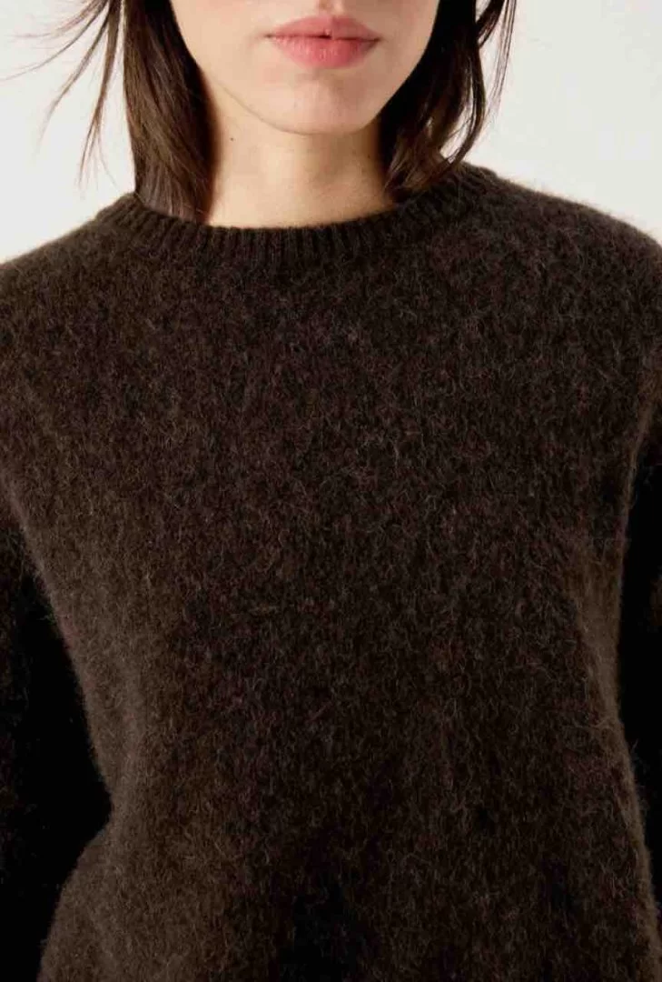 AMERICAN VINTAGE Vitow Knit-Coffee Melange - Image 3