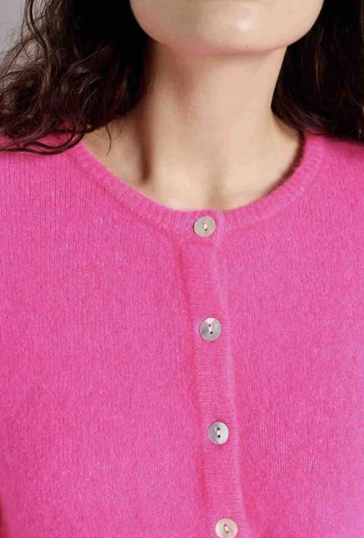 AMERICAN VINTAGE Vitow Cardi -Fluorescent Pink Melange - Image 4
