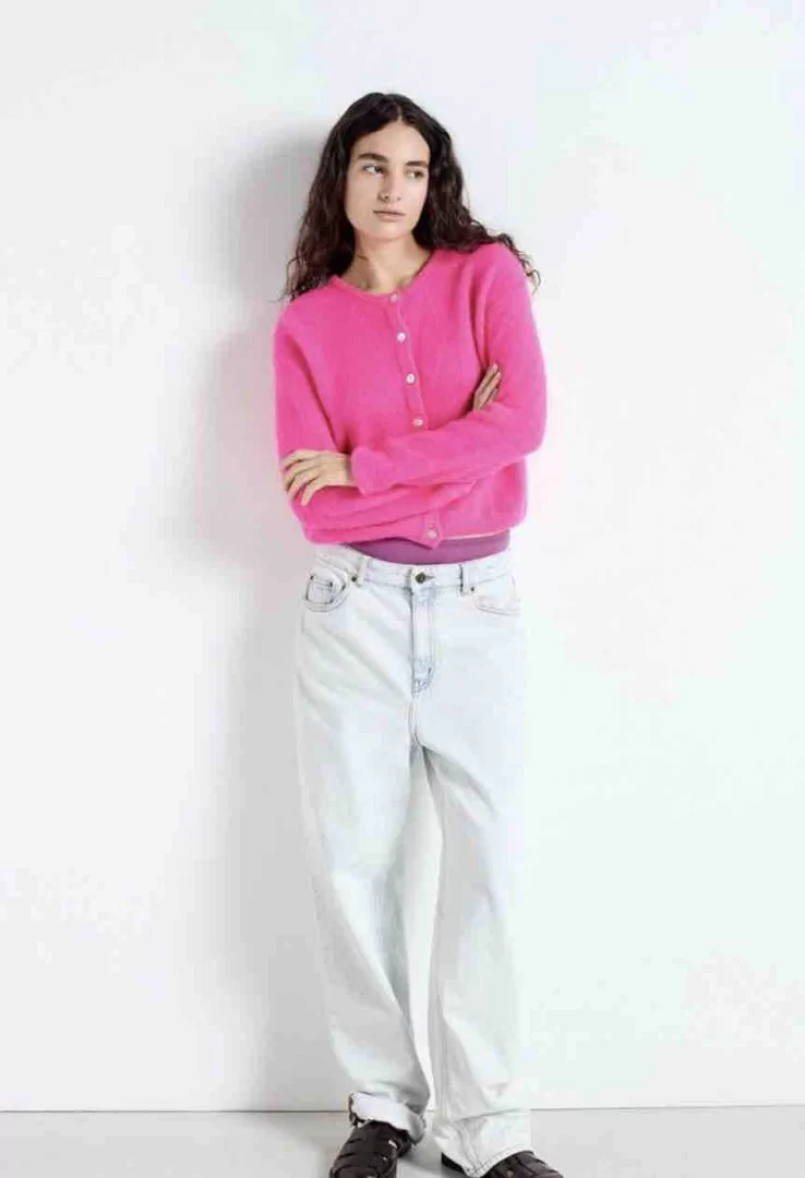 AMERICAN VINTAGE Vitow Cardi -Fluorescent Pink Melange - Image 6