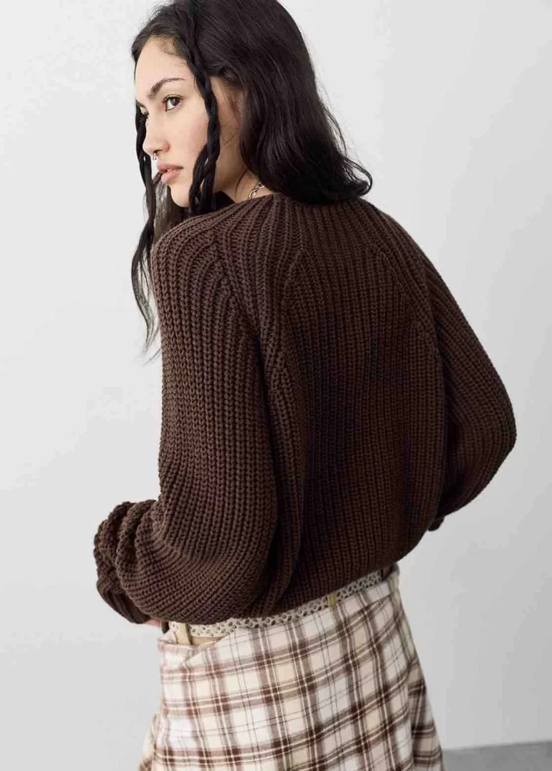 FREE PEOPLE Low Tide Knit Pullover-Chocolate - Image 3