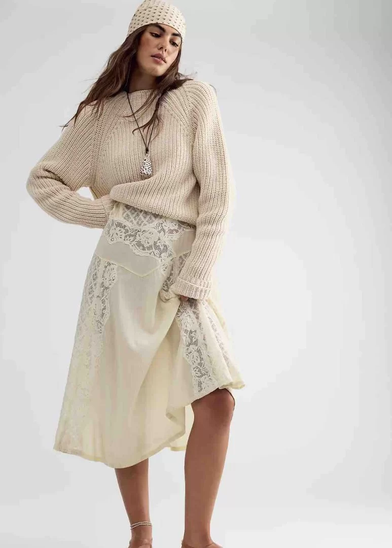 FREE PEOPLE Low Tide Knit Pullover-Marshmellow - Image 3