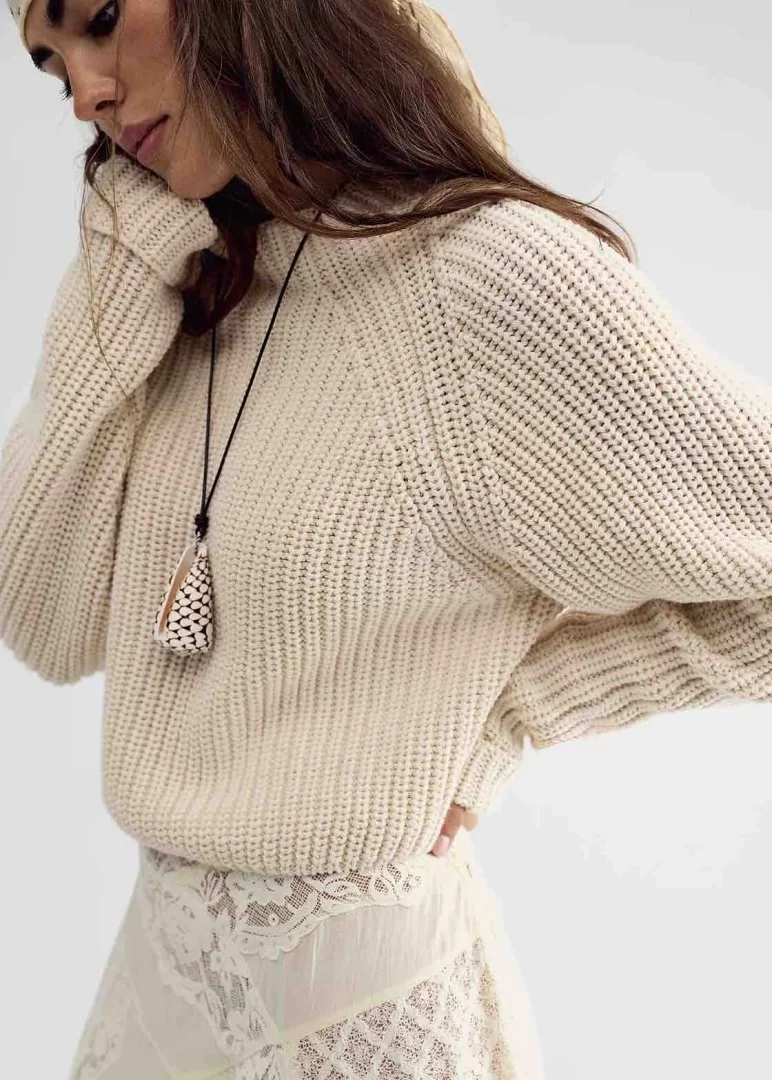 FREE PEOPLE Low Tide Knit Pullover-Marshmellow - Image 4