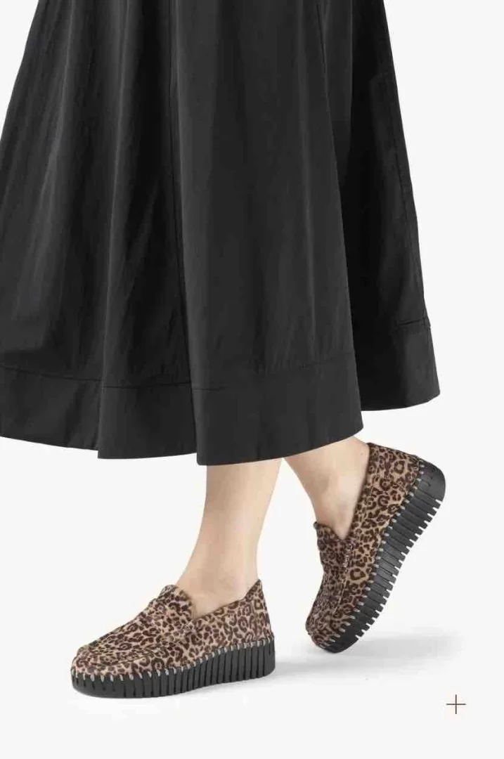 ILSE JACOBSEN Tulip Leo Wedge Loafer-Animal Black - Image 2